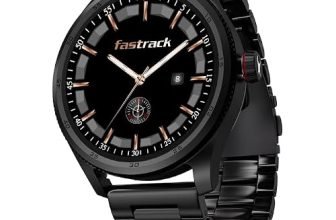 Fastrack Magnus FX1 1.38″ Display Metal Case Smart Watch with Single Sync BT Calling, Functional Crown, 100+ Sports Modes, Health Tracking, in-Built Games – Smartwatch for Men (Black)
