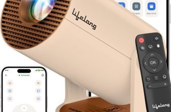Lifelong Lightbeam Smart LED Projector, Android 14, 1080P/4K, 4000L, OTT Apps (4000 lm / 1 Speaker / Wireless / Remote Controller) Portable Projector(Beige)