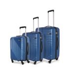 American Tourister Ivy Nxt 3PCSET 4 Spinner Wheels Hard Luggage Polycarbonate Check-in Trolley Bags for Travel with Mounted TSA Lock for Unisex – Blue, Small,Medium, Large, 79 cm