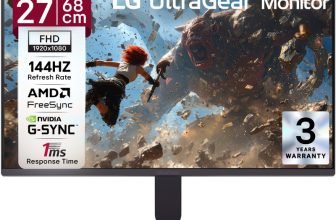 LG UltraGear 68.58 cm (27 inch) Full HD IPS Panel Gaming Monitor (27G411B-B)(NVIDIA G Sync, Response Time: 1 ms, 144 Hz Refresh Rate)