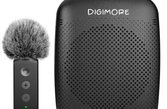 DIGIMORE 10W Voice Amplifier w/Collar Mic for Teachers | 12Hrs Battery | BT 5.4 | in-Built Noise Reduction | Wireless Collar Mic for Guides, Fitness, Announcements, Schools & Colleges (D-1200 Collar)