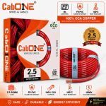 CabONE Lite 2.5 Sqmm CCA Copper Wire | 90m | Single Core | FR PVC Insulated | Domestic 2.5 sq/mm Red 300 ft. Wire(Red)