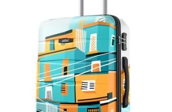 Safari Oasis Neo Polycarbonate Trolley Bag Medium Size, 65 cms Printed Hard Side Travel Bag for Men and Women, 8 Wheel Spinner Luggage Suitcase for Travelling (Multicolor)