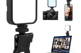 LED Video Light Clip On 49 Beads Adjustable Brightness for Phone Camera
