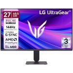 LG 27G411A 68.5 cm(27 Inch) Ultragear FHD(1920 x 1080) IPS Gaming Monitor, 1ms MBR, 144Hz (O/C), HDR10, NVIDIA G-Sync Compatible, AMD FreeSync, HDR10, HDMI, DP, HP Out, Anti-Glare, Slim Stand, Black