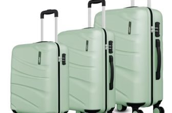Safari Cabin Persia 8 Wheels Trolley Bags, Hard Case Polycarbonate, 360 Degree Wheeling Luggage, Travel Bags, Suitcase for Travel, Jade Green, Medium + Large, Set of 3