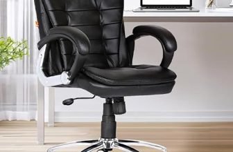 Da URBAN® Milford Mid Back Revolving Leatherette Ergonomic Home & Office Executive Chair with High Comfort Seating, Height Adjustable Seat & Heavy Duty Metal Base (Black)