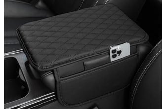 Premium PU Leather Car Armrest Cover Cushion – Padded Centre Console Pad with Dual Phone Pockets, Multi‑Color Design, Fit for SUVs & Hatchbacks – Protects Interior, Enhances Comfort, Easy Install