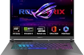 ASUS ROG Strix G16, AMD Ryzen 9 8940HX, RTX 5070 Ti,140W TGP,16GB RAM,1TB SSD,FHD+,16″,165Hz,90WHrs,Windows 11,M365 Basic (1Year),Office Home 2024,Eclipse Gray,2.5 Kg,G614PR-RV032WS, Gaming Laptop