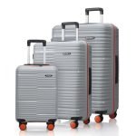 HRX Zanzibar 3Pc Set Canes Grey Polypropylene Hard Shell Suitcase Set – Premium Travel Trolley Bags with 8 Spinner Wheels, Number Lock & Water Resistant Body