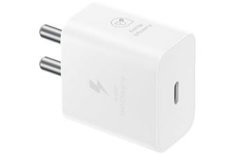 Samsung Original 25W USB Type-C Travel Adaptor Without Cable for Google Pixel, Xiaomi, Motorola, iPhone, Samsung Galaxy Tab S/A Series, Galaxy S10/M54/M55/A80/A90/S25/S24, White