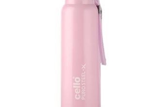 Cello. Puro Steel-X Benz Insulated Bottle with Stainless Steel Inner, 900 ml (Pink)