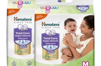 Himalaya Total Care Super Absorb Baby Pants Diaper | Size M (Medium) 152 Count | Pack of 2 | 7-12 kg | Breathable & Rapid Zig Zag Absorption | Keeps Skin Calm & Rash Free