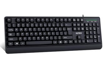 Intex Stream Wired Keyboard IT-KB335 | USB 2.0 Full Size Keyboard | 5 Million Click Key Life | 1.5M Cable | Ergonomic Design | Smooth Typing | Plug & Play Keyboard for PC, Laptop & Desktop