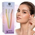 HomeBasic Face Razor for Women, Pack of 3 | Eyebrow Razor for Women | Stainless Steel Facial Hair Remover for Upper Lip, Chin, Forehead, Cheeks & Peach Fuzz