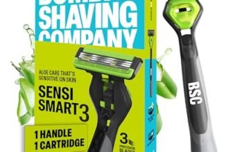 Bombay Shaving Company Sensi Smart 3 Razor | Shaving Razor for Men | Aloe Gel and Argan Oil Lubra Strip | Pivot Head for Smooth Glide