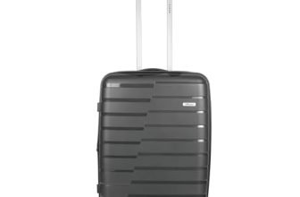 F Gear PPS27 Polypropylene Hardshell/Hardsided/Hardcase Light Weight 8 Wheeler Spinner Luggage Bag/Smooth Speed Wheel Suitcase/Trolley with TSA Lock for Men Women (Check in 24 Inch, Dark Grey)