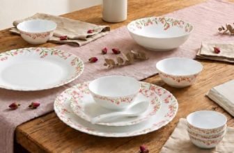 Novo By La Opala Opalware Dinner Set 35 Pcs for Family of 6, Spring Meadows
