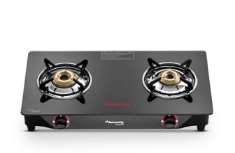 Butterfly Smart 2 Burner Glass Top Gas Stove with Manual Ignition