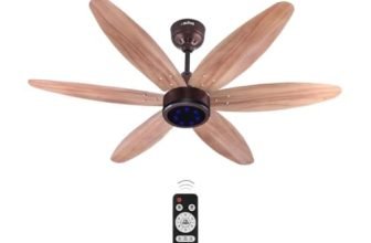 ACTIVA JETTA 1200MM BLDC Ceiling Fan with 28W, 6 Wooden-Finish Blades, 7 LED Lights, Remote, Noiseless, BEE 5-Star Rated, Energy Efficient, 5 Years Warranty (Rose Wood)