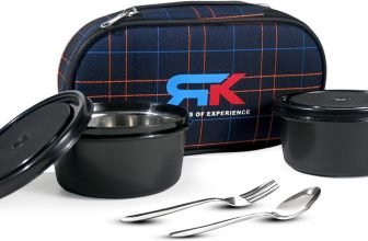 RK Luxury Series of Lunch Box Come with Microwave Containers, Chapati Box & Cutlery 2 Containers Stainless Steel Office Lunch Box(450 ml, Microwave Safe)