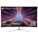 ZEBRONICS AC32FHD LED, Gaming Monitor, 32 inch (81.28cm), 300 nits, 165hz, 1800R Curved Wide Screen, FHD, 1080p, Wall Mountable, HDMI, DisplayPort, USB Port, Metal Stand, Built-in Speakers
