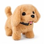 Battery Operated Walking Dog Toy for Kids with Barking Sound, Soft Plush Backflip Puppy with Wagging Tail and Realistic Movement for Indoor Play and Gifting