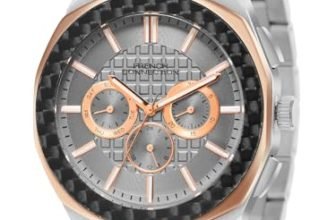 French Connection Textured Grey Round Dial with Stainless Steel Multifunction Watch for Mens – FCH27SM