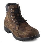 Red Chief Cemo Olive/Black Leather Casual Boots for Men