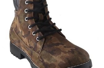 Red Chief Cemo Olive/Black Leather Casual Boots for Men