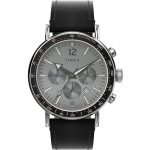 TIMEX Waterbury Standard Analog Watch for man with Silver Tone Round Dial & Black Plastic Strap Band Water Resistant Men’s Wrist Watches – TW2W47400UJ