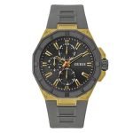 Guess Silicone Men’s Analog Black Dial Men’s Watch-Gw0803G1, Band Color Gray