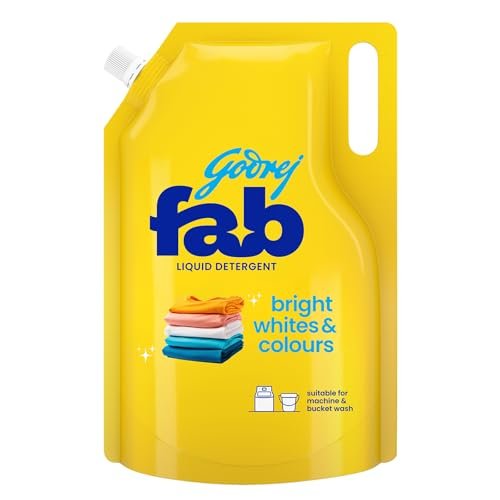 Godrej Fab Liquid Detergent Refill Pouch for Machine & Bucket Wash (800g) (Pack of 1)