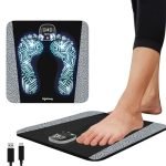 Lifelong EMS Foot Massager- Electric Foot Massager Machine for Pain Relief – 8 Modes, 19 Intensity Levels – Rechargeable, Wireless, Portable (Black)