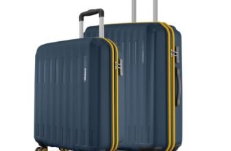 Safari Genius Alley Set of 2 (Cabin + Medium) Trolley Bags Hard Case Polypropylene, 4 Spinner Wheels, 360 Degree Wheeling Luggage, Travel Bag, Suitcase for Travel, Trolley Bags for Travel, Navy