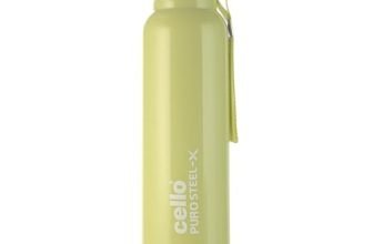 Cello Puro Steel-X Benz 900 PU Insulated Water Bottle 650 ml Green | BPA Free, Leakproof, ISI Certified |Hot & Cold Bottle for Gym, Office, College, Travel, Camping, Indoor & Outdoor Sports & Yoga