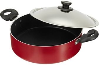 Pigeon by Stovekraft Non-Stick Biriyani Pot with Lid, 5 Litres,Red and Black