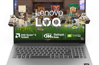 Lenovo LOQ Essential AMD Ryzen 5 7535HS | NVIDIA RTX 3050 6GB (16GB RAM/512GB SSD/144Hz Refresh Rate/15.6″ (39.6cm)/Windows 11/Office Home 2024/3 Mon. Game Pass/Grey/1.8Kg), 83S000G8IN Gaming Laptop