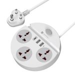 Portronics Power Plate 5 Pro, 6-in-1 Power Extension Board with 3 Universal Sockets, 2 USB-A & 1 Type-C Port, 1500W Output, Built-in Mobile Holder, 2M Long Cord, Overload & Surge Protection