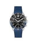 BOSS Runner Qtz Fashion Chrono Black Round Dial Men’s Watch|Blue Silicone Material|Blue Color Band – 1514245