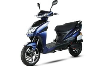 AMO Electric Scooter Jaunty Pro Lithium Two Wheeler 70Km-100Km Low Speed Non-RTO in Blue with Portable Charger Ex-Showroom