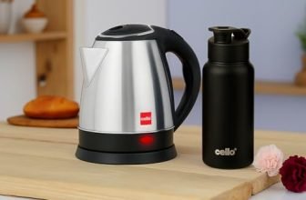 CELLO Lifestyle Electric Kettle 1.5L and Sippa Bottle 500 ml Combo Black | Double Wall, Auto-Shut Off Protection, Easy Grip Cool Touch Handle | Stainless Steel Electric Kettle For Boiling Hot Water