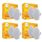 wipro 12w Alpha Downlight for Junction Box | Cool Day White (6500K) |4 inch Cutout, 22mm Height| Surge Protection Upto 350 VA | High Voltage Protection Upto 4KV | Pack of 4