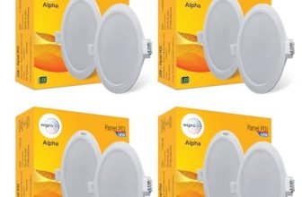 wipro 12w Alpha Downlight for Junction Box | Cool Day White (6500K) |4 inch Cutout, 22mm Height| Surge Protection Upto 350 VA | High Voltage Protection Upto 4KV | Pack of 4