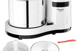 Butterfly Smart 2 Litres Table-Top Wet Grinder|150 Watts|Shockproof ABS Body| Coconut Scrapper Attachment|2 stones with 4-Way Grinding| Stainless Steel Drum | 2 Years Manufacturer’s Warranty | White