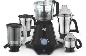 Preethi Zodiac Black 750W Mixer Grinder with 5 Jars for Food Processing, Juicing, and Grinding
