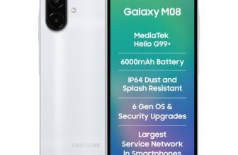 Samsung Galaxy M08 LTE (Silver, 4GB RAM, 64GB Storage), MediaTek Helio G99+ (6nm), 50MP Dual Camera, 6000mAh Battery, IP64 Rating, 6 Gen OS Upgrades