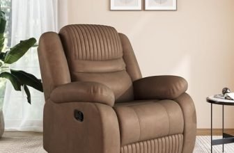Amazon Brand – Solimo Restora | Single Seater Sofa Recliner | Manual Recliner (Velvet_Brown)