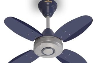 ACTIVA Ornet 600mm Ceiling Fan for Kitchen & Small Rooms | 4 Blade High Speed Fan | 850 RPM Powerful Air Delivery | Anti-Dust Coating | Energy Efficient Ceiling Fan | 2 Years Warranty | Silver Blue