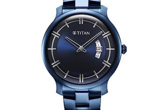 Titan Blue Dial Analog Watch for Men-90170QM01
